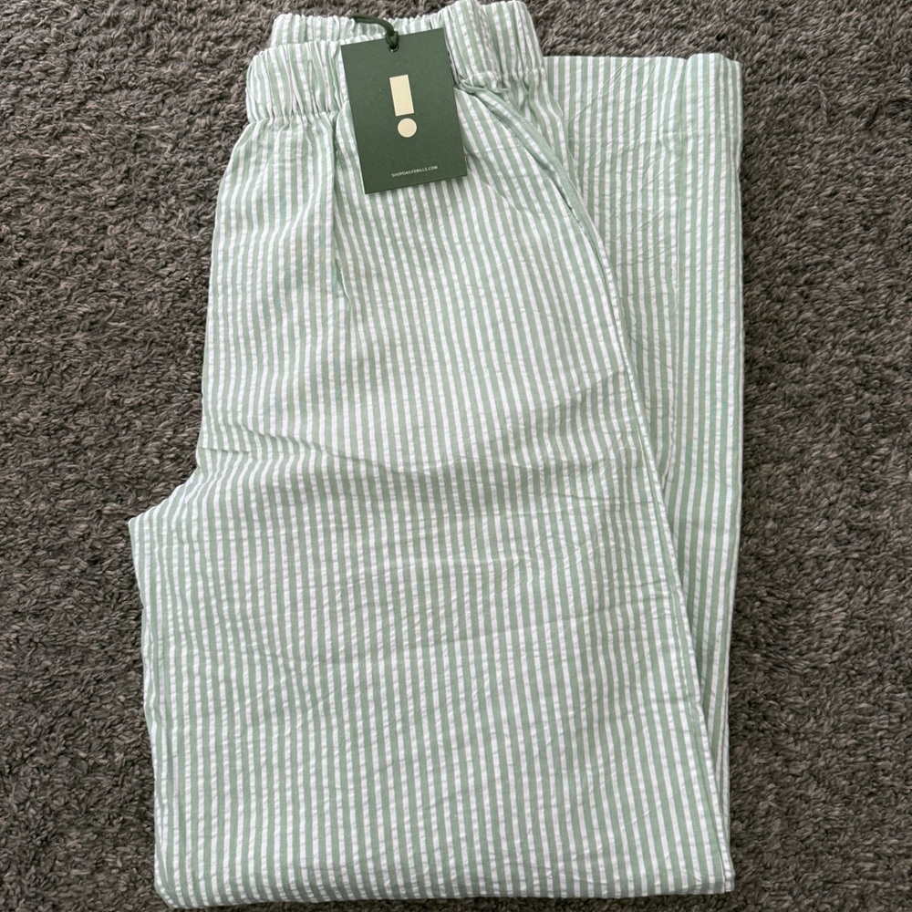 Daily Drills Green Seersucker Pants XS/S
